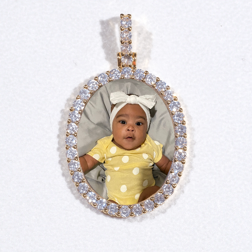 3D Oval Custom Picture Pendant