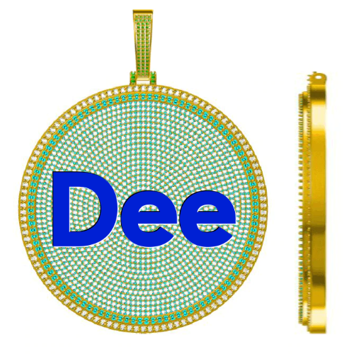 CUSTOM LETTER NECKLACE 3D BIG DISC