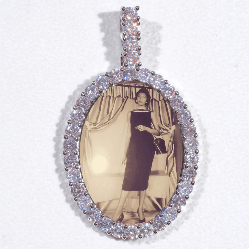 Large 3D Oval Custom Picture Pendant