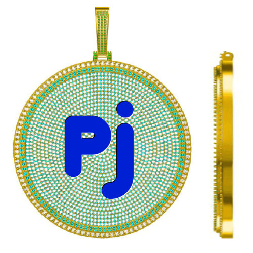 CUSTOM LETTER NECKLACE 3D BIG DISC