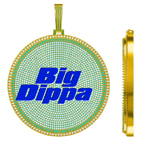 CUSTOM LETTER NECKLACE 3D BIG DISC