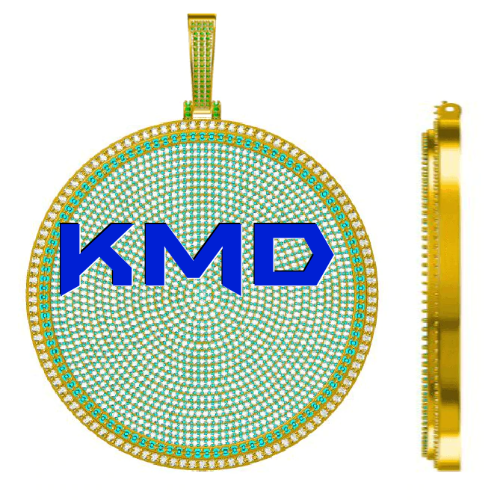 CUSTOM LETTER NECKLACE 3D BIG DISC
