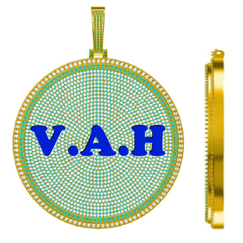 CUSTOM LETTER NECKLACE 3D BIG DISC