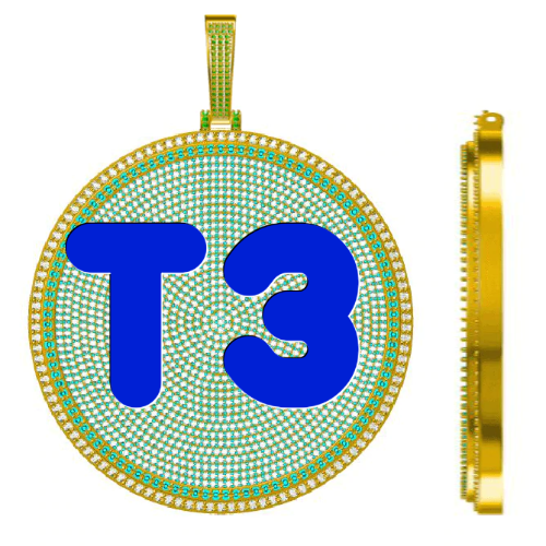 CUSTOM LETTER NECKLACE 3D BIG DISC