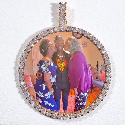 LARGE 3D CIRCLE CUSTOM PICTURE PENDANT