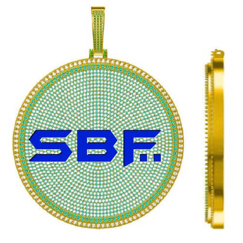 CUSTOM LETTER NECKLACE 3D BIG DISC
