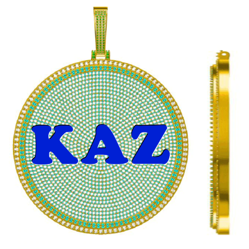 CUSTOM LETTER NECKLACE 3D BIG DISC