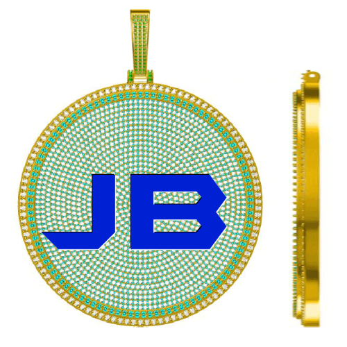 CUSTOM LETTER NECKLACE 3D BIG DISC