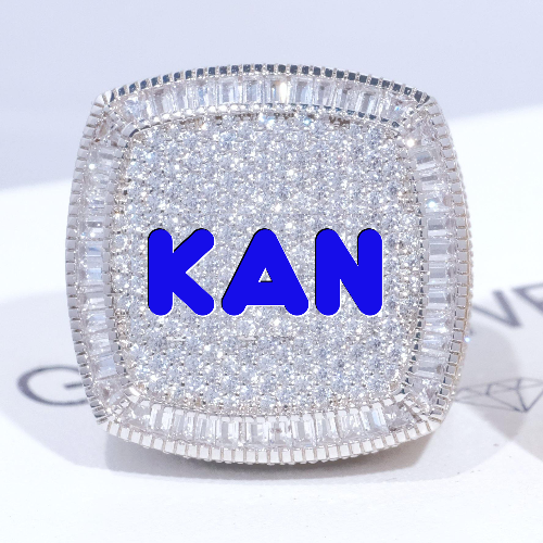 CUSTOM LETTER 3D ICED RING