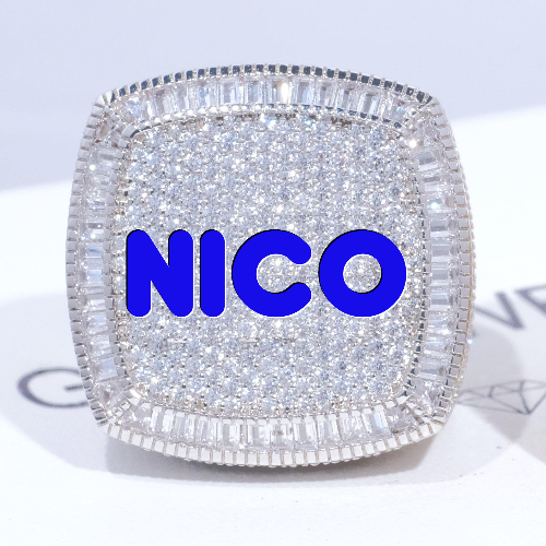 CUSTOM LETTER 3D ICED RING