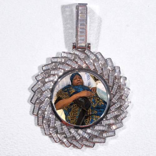Large 3D Baguette Custom Picture Pendant