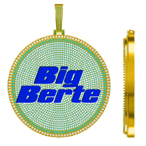 CUSTOM LETTER NECKLACE 3D BIG DISC