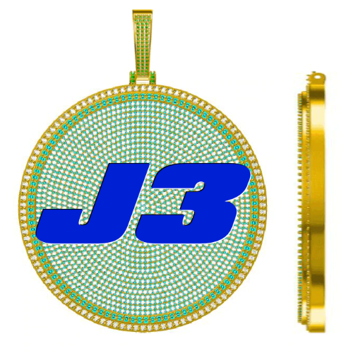 CUSTOM LETTER NECKLACE 3D BIG DISC