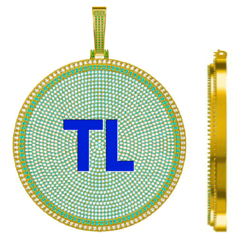 CUSTOM LETTER NECKLACE 3D BIG DISC