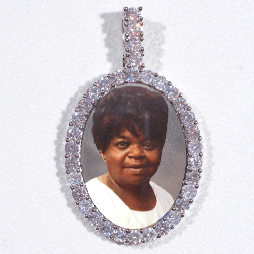 Large 3D Oval Custom Picture Pendant