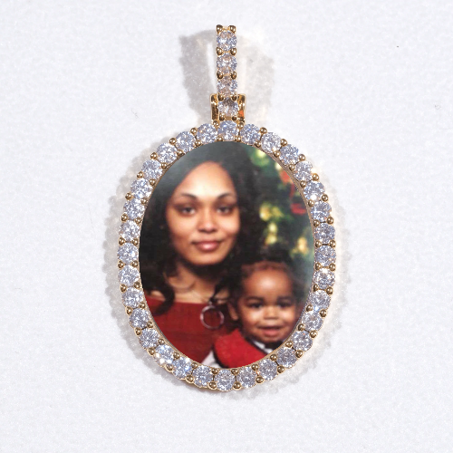 3D Oval Custom Picture Pendant