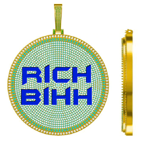 CUSTOM LETTER NECKLACE 3D BIG DISC