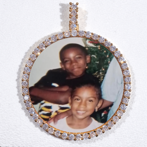 LARGE 3D CIRCLE CUSTOM PICTURE PENDANT