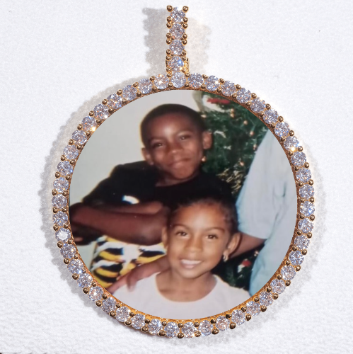 LARGE 3D CIRCLE CUSTOM PICTURE PENDANT