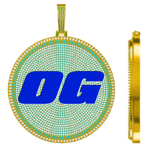 CUSTOM LETTER NECKLACE 3D BIG DISC