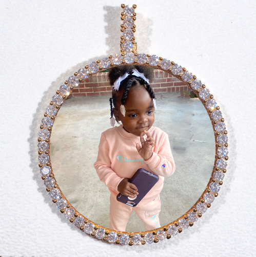 LARGE 3D CIRCLE CUSTOM PICTURE PENDANT