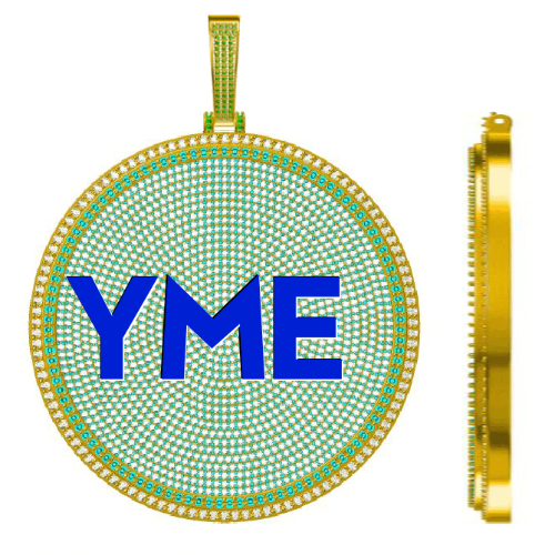 CUSTOM LETTER NECKLACE 3D BIG DISC