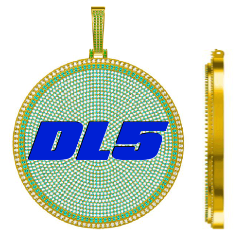 CUSTOM LETTER NECKLACE 3D BIG DISC