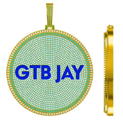 CUSTOM LETTER NECKLACE 3D BIG DISC