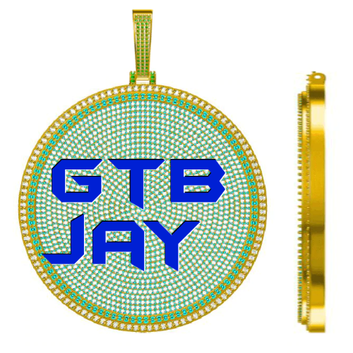 CUSTOM LETTER NECKLACE 3D BIG DISC