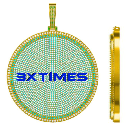 CUSTOM LETTER NECKLACE 3D BIG DISC