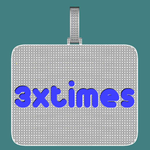 CUSTOM LETTER NECKLACE 3D BIG SQUARE