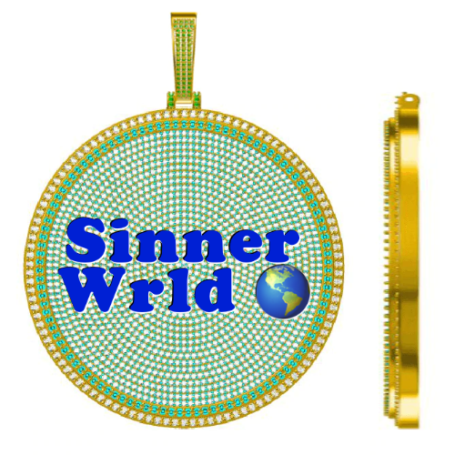 CUSTOM LETTER NECKLACE 3D BIG DISC