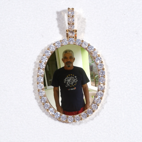 3D Oval Custom Picture Pendant