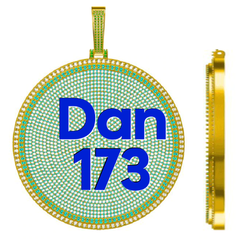 CUSTOM LETTER NECKLACE 3D BIG DISC