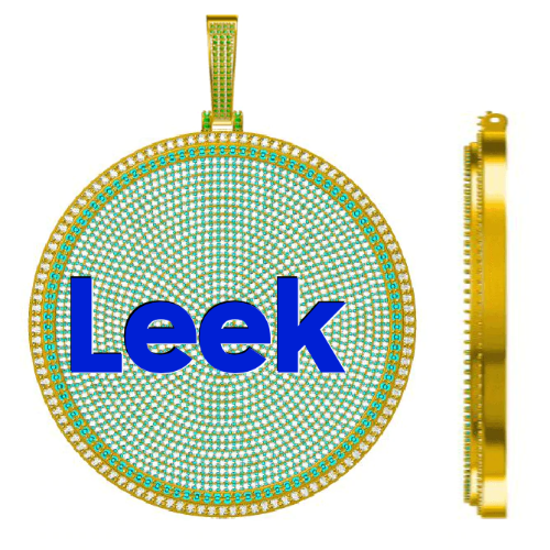 CUSTOM LETTER NECKLACE 3D BIG DISC