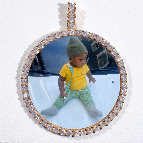 LARGE 3D CIRCLE CUSTOM PICTURE PENDANT