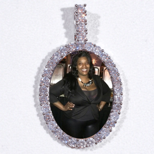 Large 3D Oval Custom Picture Pendant