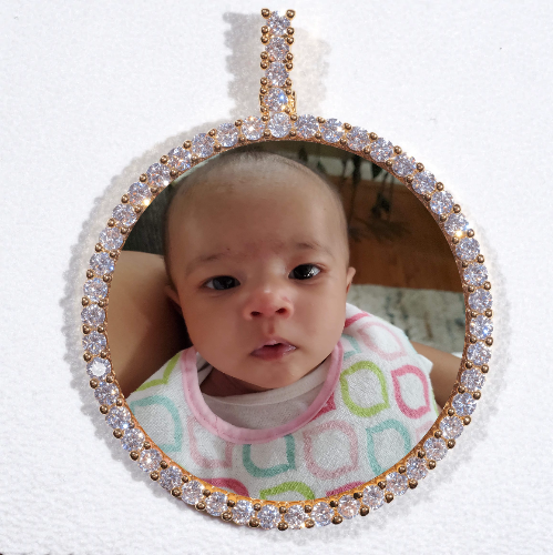 LARGE 3D CIRCLE CUSTOM PICTURE PENDANT