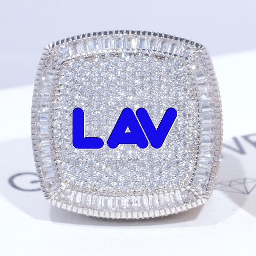 CUSTOM LETTER 3D ICED RING