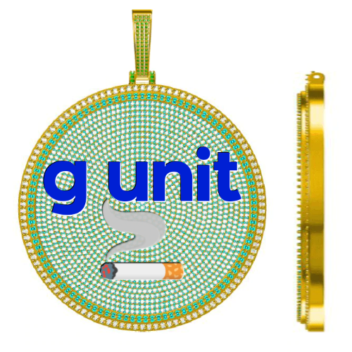 CUSTOM LETTER NECKLACE 3D BIG DISC