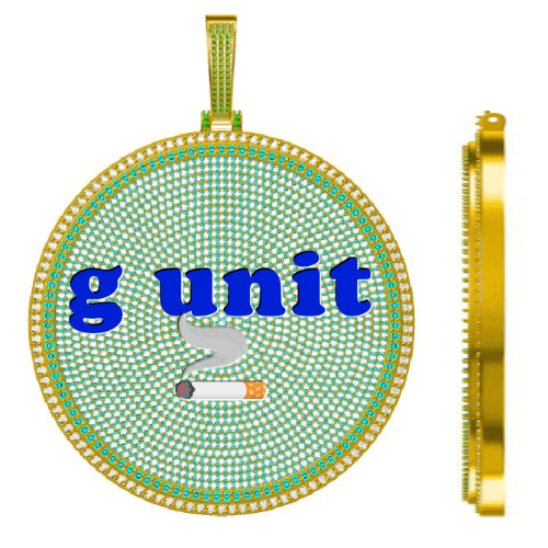 CUSTOM LETTER NECKLACE 3D BIG DISC