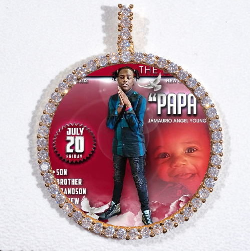 LARGE 3D CIRCLE CUSTOM PICTURE PENDANT