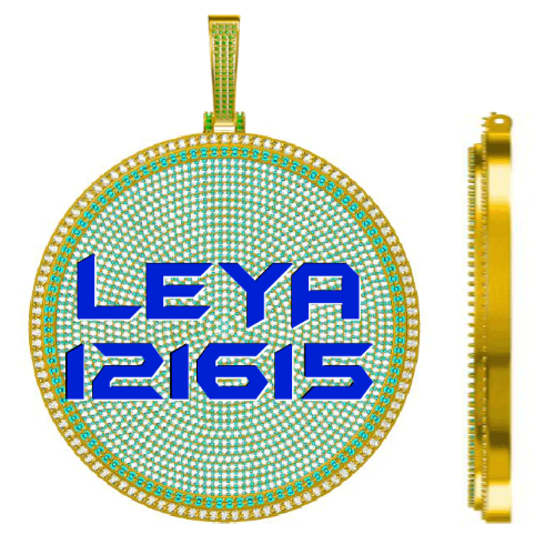 CUSTOM LETTER NECKLACE 3D BIG DISC