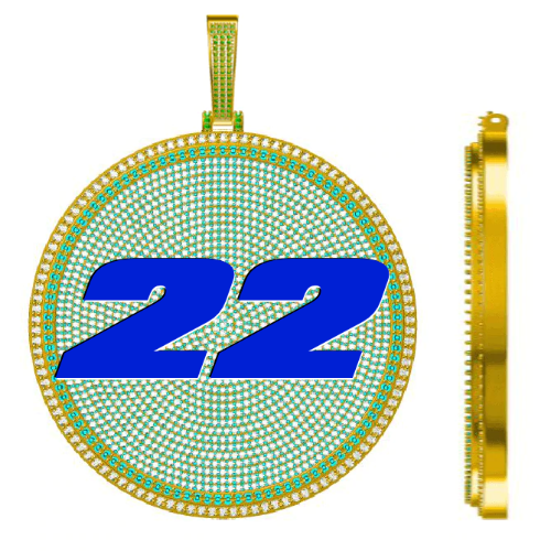 CUSTOM LETTER NECKLACE 3D BIG DISC