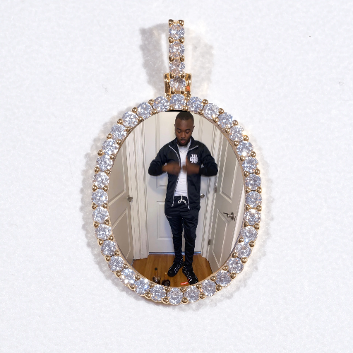 3D Oval Custom Picture Pendant