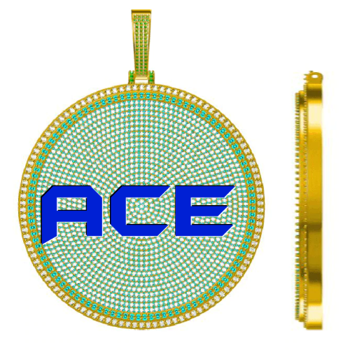 CUSTOM LETTER NECKLACE 3D BIG DISC