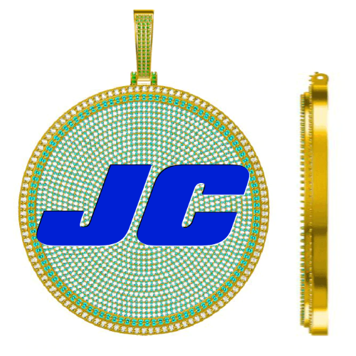 CUSTOM LETTER NECKLACE 3D BIG DISC