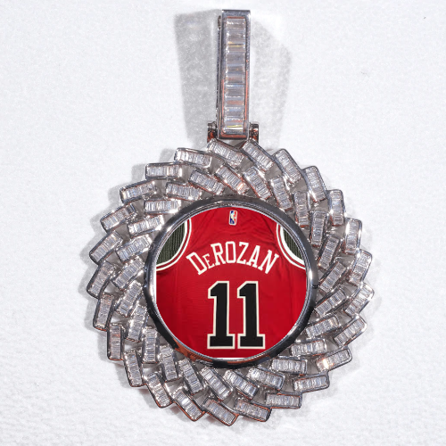 Large 3D Baguette Custom Picture Pendant