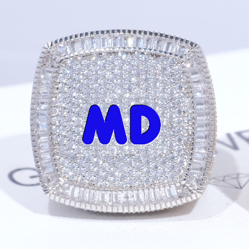 CUSTOM LETTER 3D ICED RING