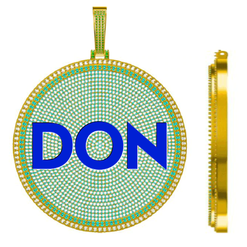 CUSTOM LETTER NECKLACE 3D BIG DISC